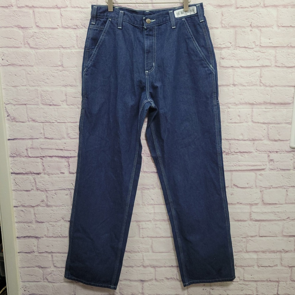 NEW Carhartt Dungaree Fit Carpenter Jeans Mens 32x32 Denim Workwear Y2K Baggy